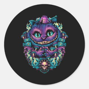 Cheshire Cat Shirt Alice in Wonderland Graphic Runt Klistermärke