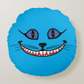 Cheshire Cat Smile  BLUE Rund Kudde