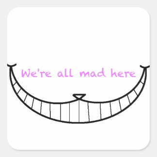Cheshire Cat Smile Fyrkantigt Klistermärke