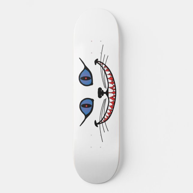 Cheshire Cat Smile Mini Skateboard Bräda 18,5 Cm (Framsida)