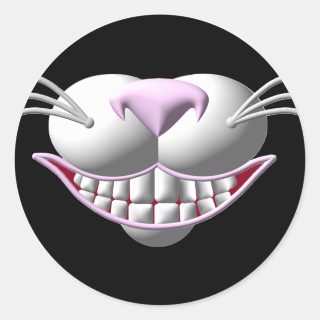 Cheshire Cat Smile Runt Klistermärke (Framsida)