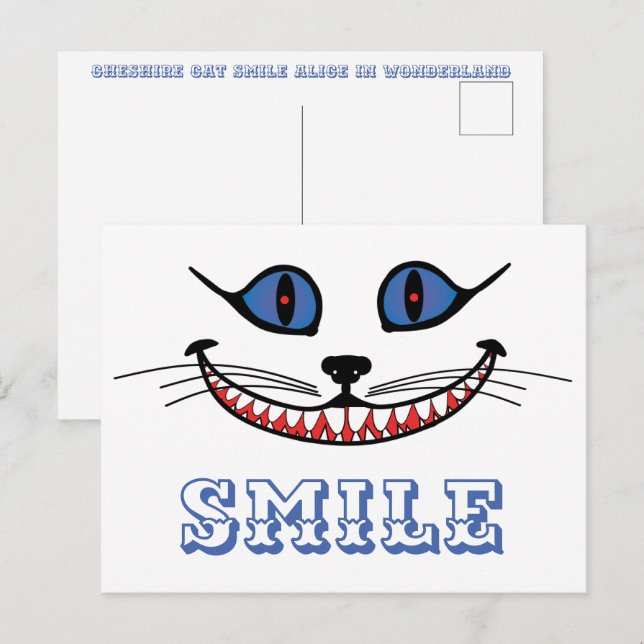 Cheshire Cat Smile Vykort (Fram/baksida)