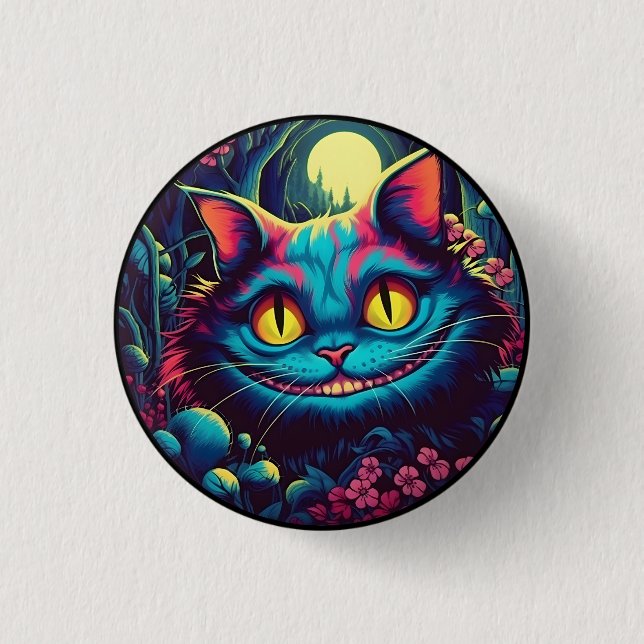 Cheshire Cat Smiling Alice i Wonderland Knapp (Framsida)