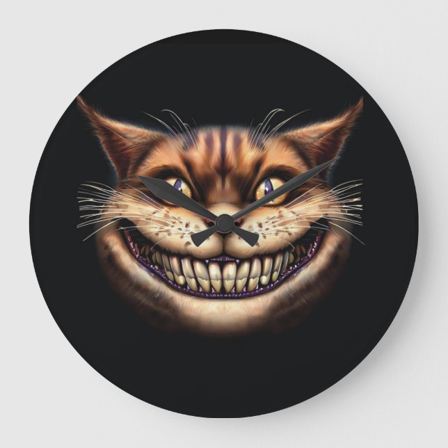 Cheshire Cat Wall Clock Stor Klocka (Framsida)