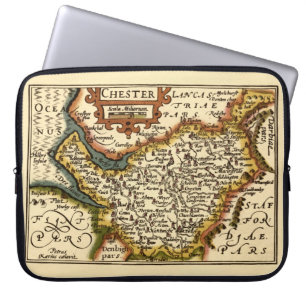 Cheshire (Chester) County England Antiquarian Kart Laptop Fodral
