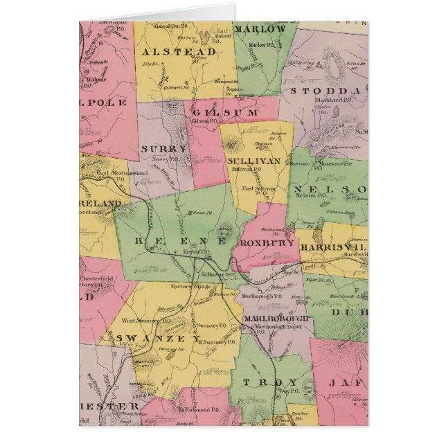 Cheshire County, NH Hälsningskort (Framsidan)