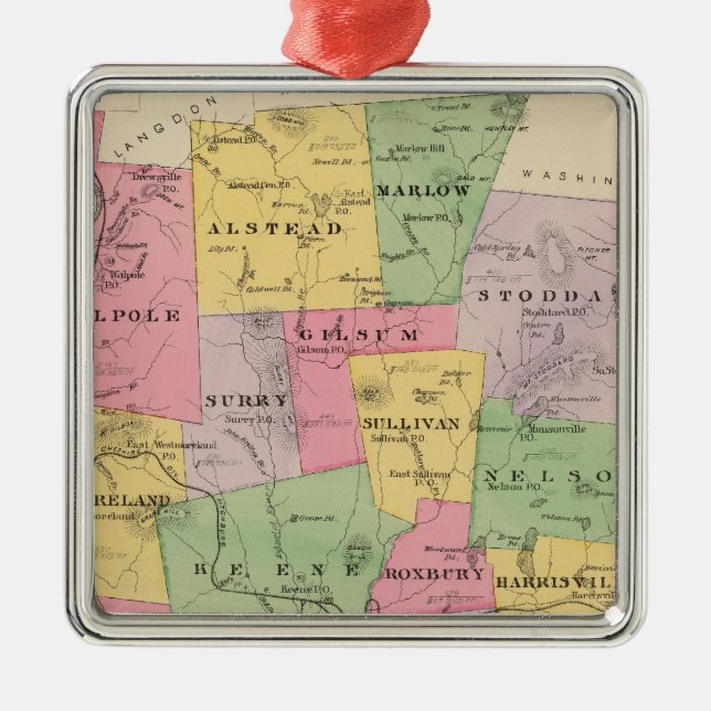 Cheshire County NH Julgransprydnad Metall (Framsidan)