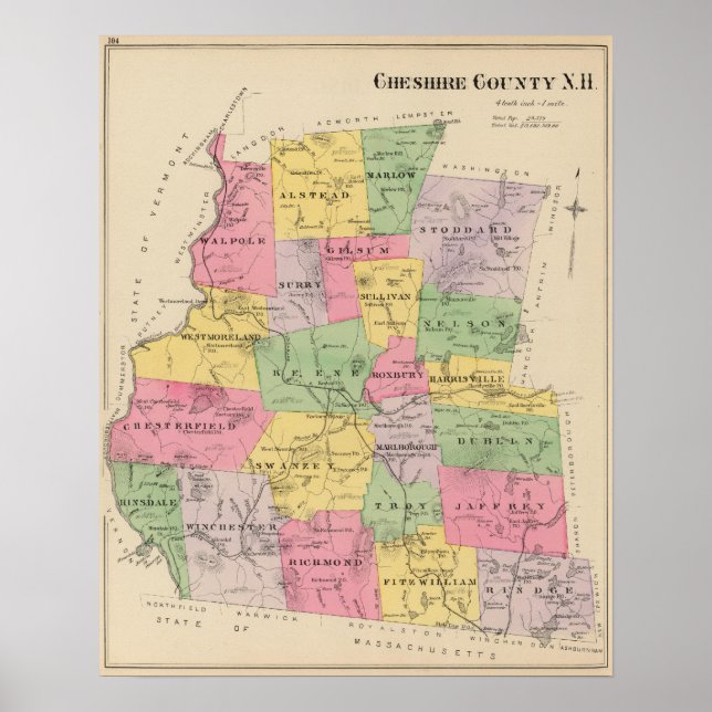 Cheshire County, NH Poster (Framsidan)