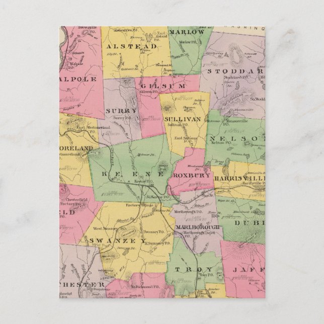 Cheshire County, NH Vykort (Framsida)