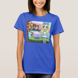 Cheshire katt i ett träd Alice i underland Emo T-shirt