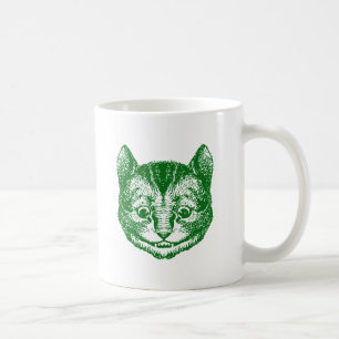 Cheshire katt Inked grönt Kaffemugg