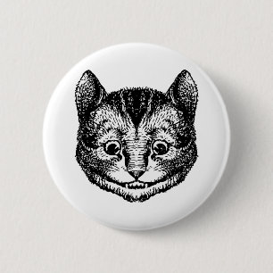 Cheshire katt Inked svart Knapp