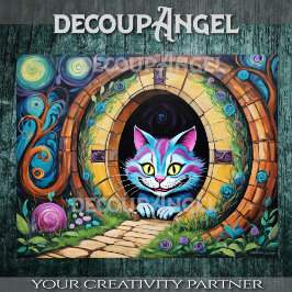 Cheshire-katt nr 1 - Decoupage-