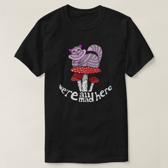 cheshire-katt på svampskål t shirt (Design framsida)
