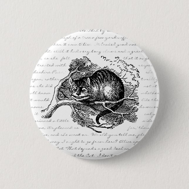 Cheshire katt - vi är alla tokiga här knapp (Framsida)