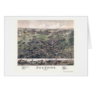 Chesire panorama- karta för CT - 1882 Hälsningskort