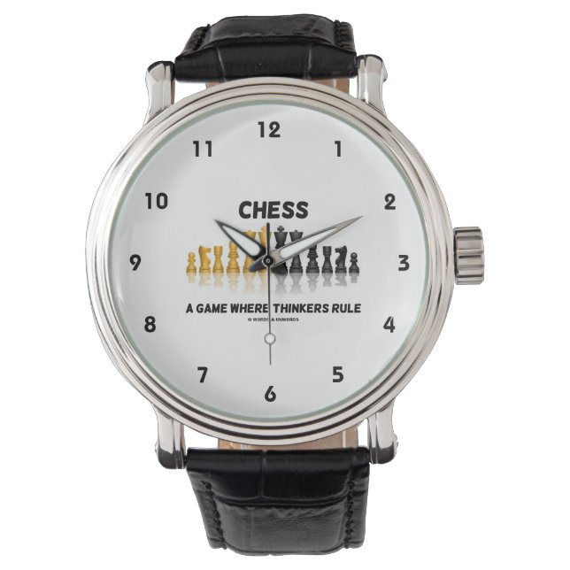 Chess a play where Thinkers Rule (Chess Set) Armbandsur (Framsida)