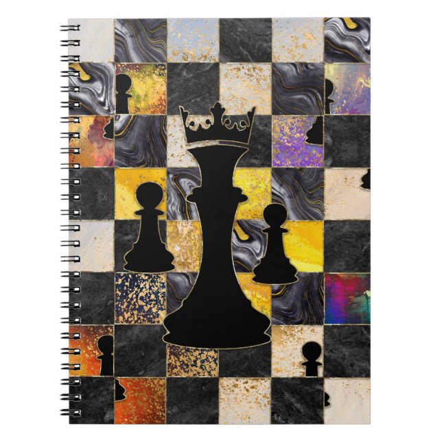 Chess Abstrakt Art - Blandat Struktur Anteckningsbok (Framsidan)