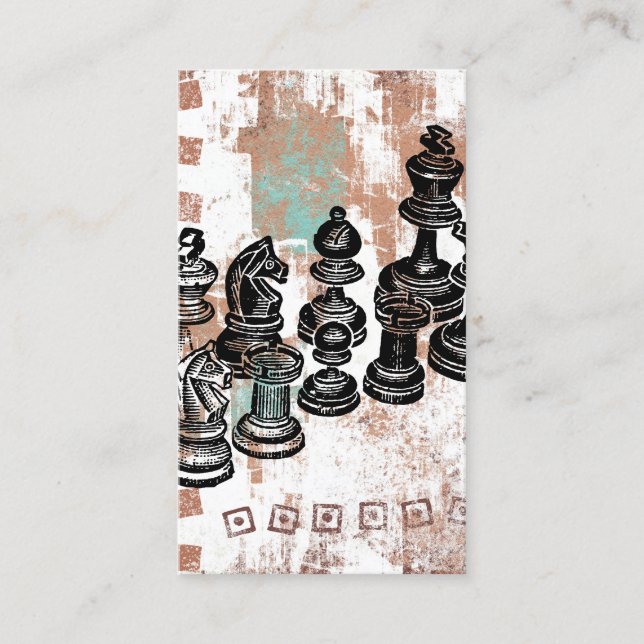 Chess Affärskorts - Abstrakt Chess Delarare Visitkort (Framsida)