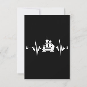 Chess Älskare Heartslag Chess T-Shirt Inbjudningar