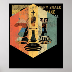 Chess Älskare Knight Kung Rook Chess Colorful Gi Poster
