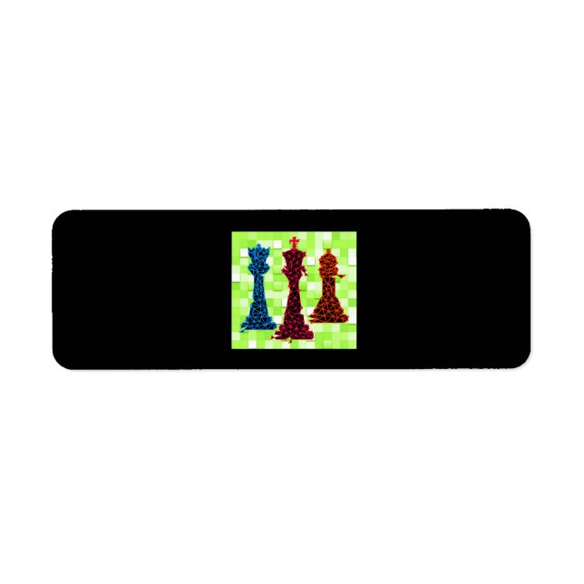 Chess Älskare | Queen Kung Bishop Chess Returadress Etikett (Framsidan)