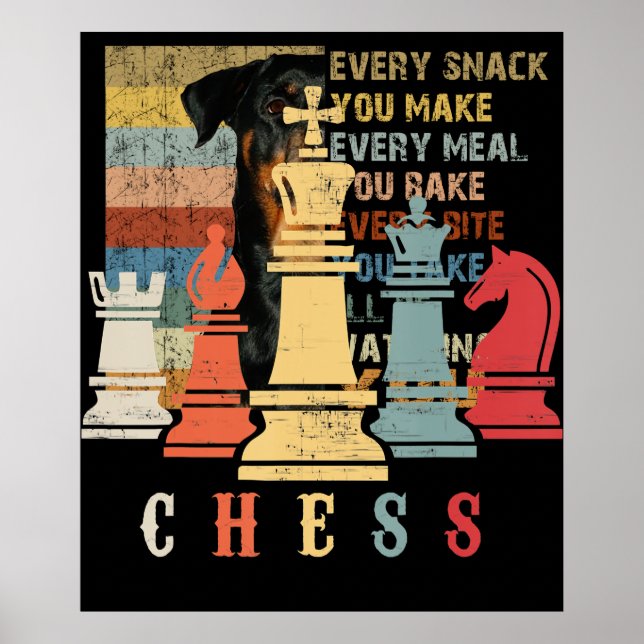 Chess Älskare | Utkast för schackuppsättning Poster (Framsidan)
