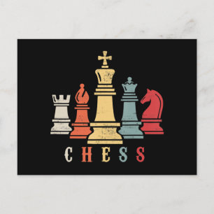 Chess Älskare Utkast för schackuppsättning Vykort