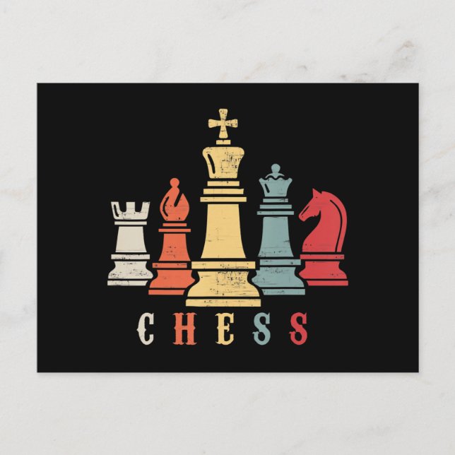 Chess Älskare | Utkast för schackuppsättning Vykort (Framsida)
