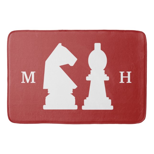 CHESS anpassningsbar monogram och färg badmattor Badrumsmatta (Framsidan)