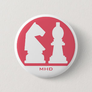 CHESS anpassningsbar monogram och färg-knappar Knapp