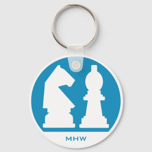 CHESS anpassningsbar monogram och färg nyckelringa Nyckelring