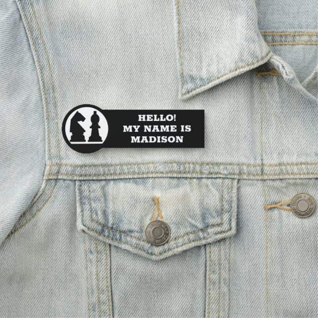 CHESS anpassningsbar text Namnbricka (På plats)