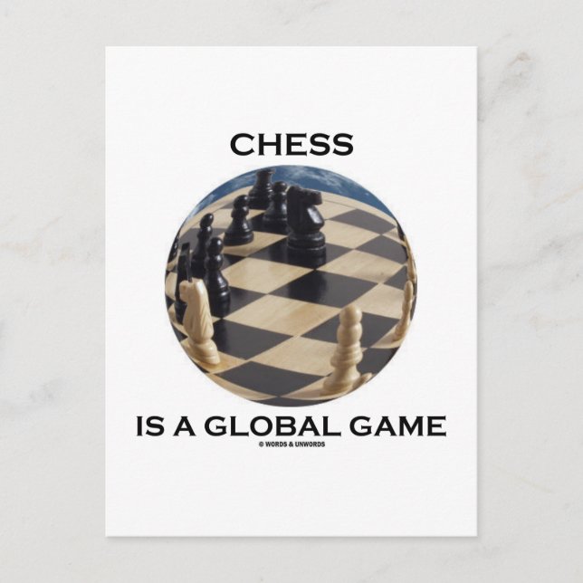 Chess är ett globalt spel (schackattityd) vykort (Framsida)