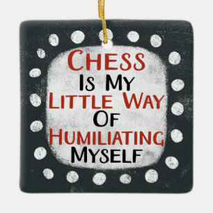 Chess är mitt lilla prydnadsnamn julgransprydnad keramik
