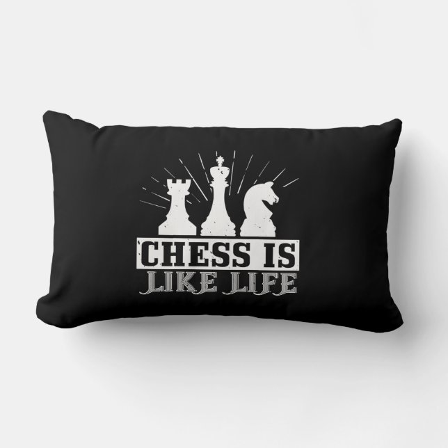 Chess är som liv lumbarkudde (Framsida)