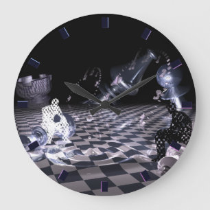 Chess Art Acrylic Wall Clock Stor Klocka