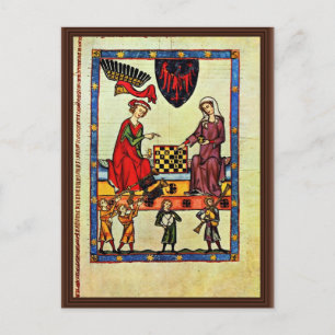 Chess, av Meister Der Manessischen Liederhandsch Vykort