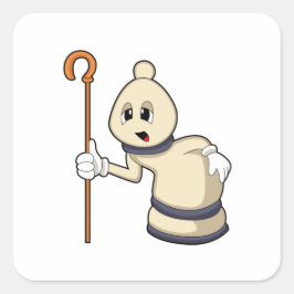 Chess biet Bishop i Chess Fyrkantigt Klistermärke