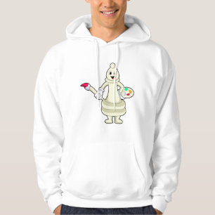 Chess biet Bishop som målare med penseln & Färg Hoodie