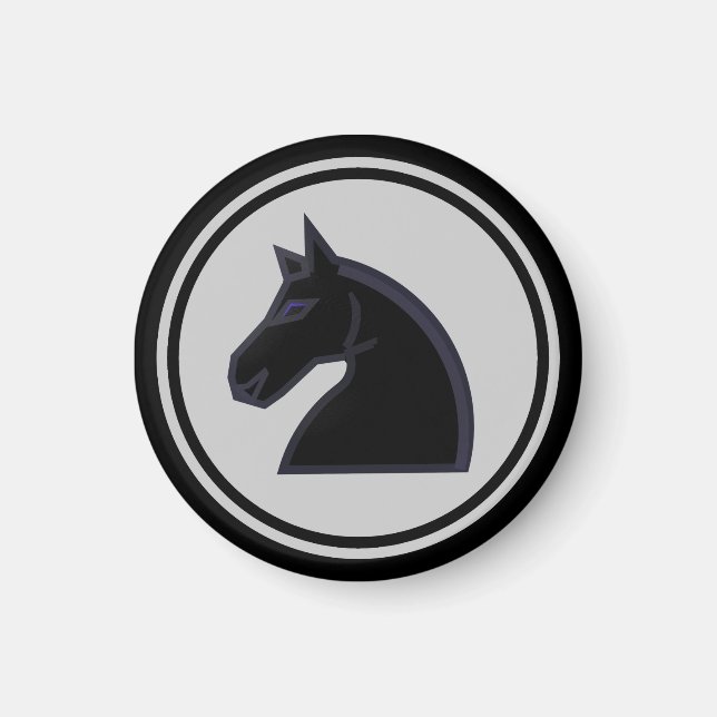 Chess Biet Black Knight Magnet (Framsidan)
