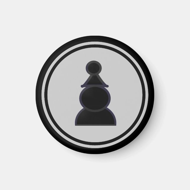 Chess Biet Black Pawn Magnet (Framsidan)