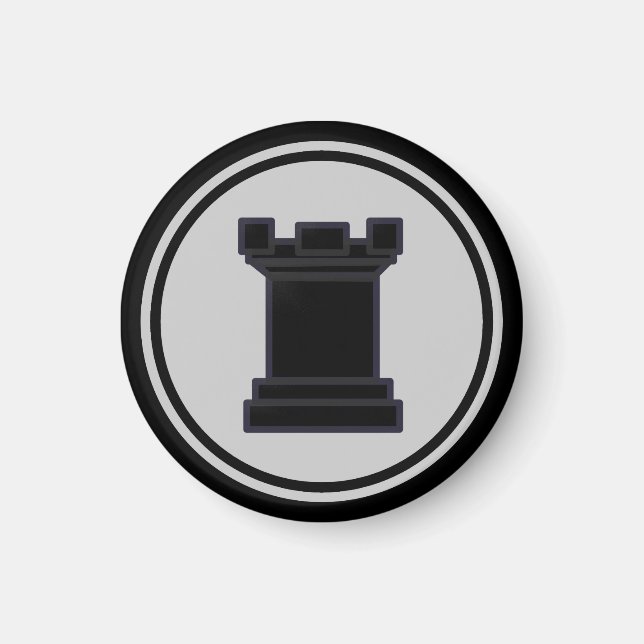 Chess Biet Black Rook Magnet (Framsidan)