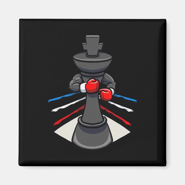 Chess Biet Boxer Boxing Handskar Kung Magnet (Framsidan)