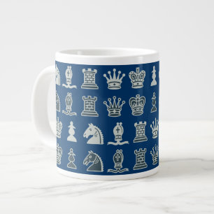 Chess Biet i Rows Blue Jumbo Mugg