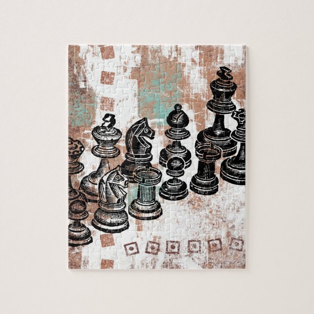 Chess Biet Jigszle Puzzle Pussel (Vertikal)