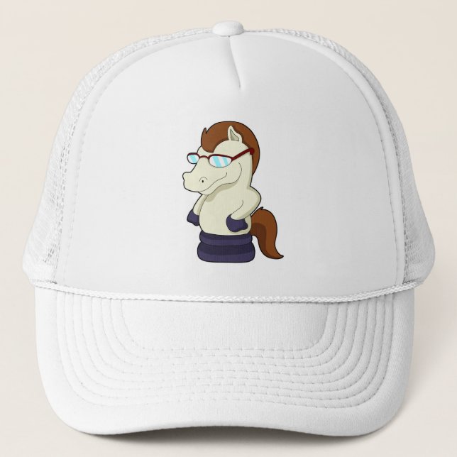 Chess biet Knight as as Horse with Sunglasses Keps (Framsida)