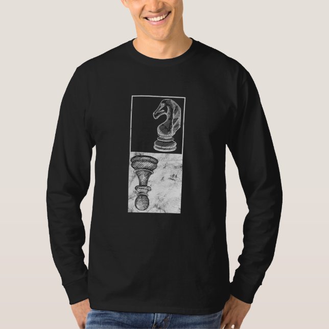 Chess Biet Knight Pawn Board Game Player Grandma T Shirt (Framsida)