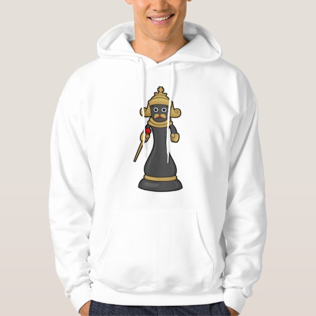 Chess biet Kung i Chess med personal Hoodie (Framsida)