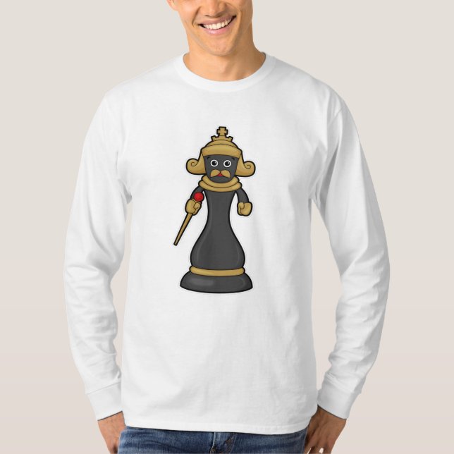 Chess biet Kung i Chess med personal T Shirt (Framsida)